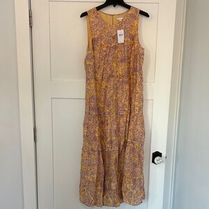 J. Jill Purple and Yellow Floral Maxi Dress